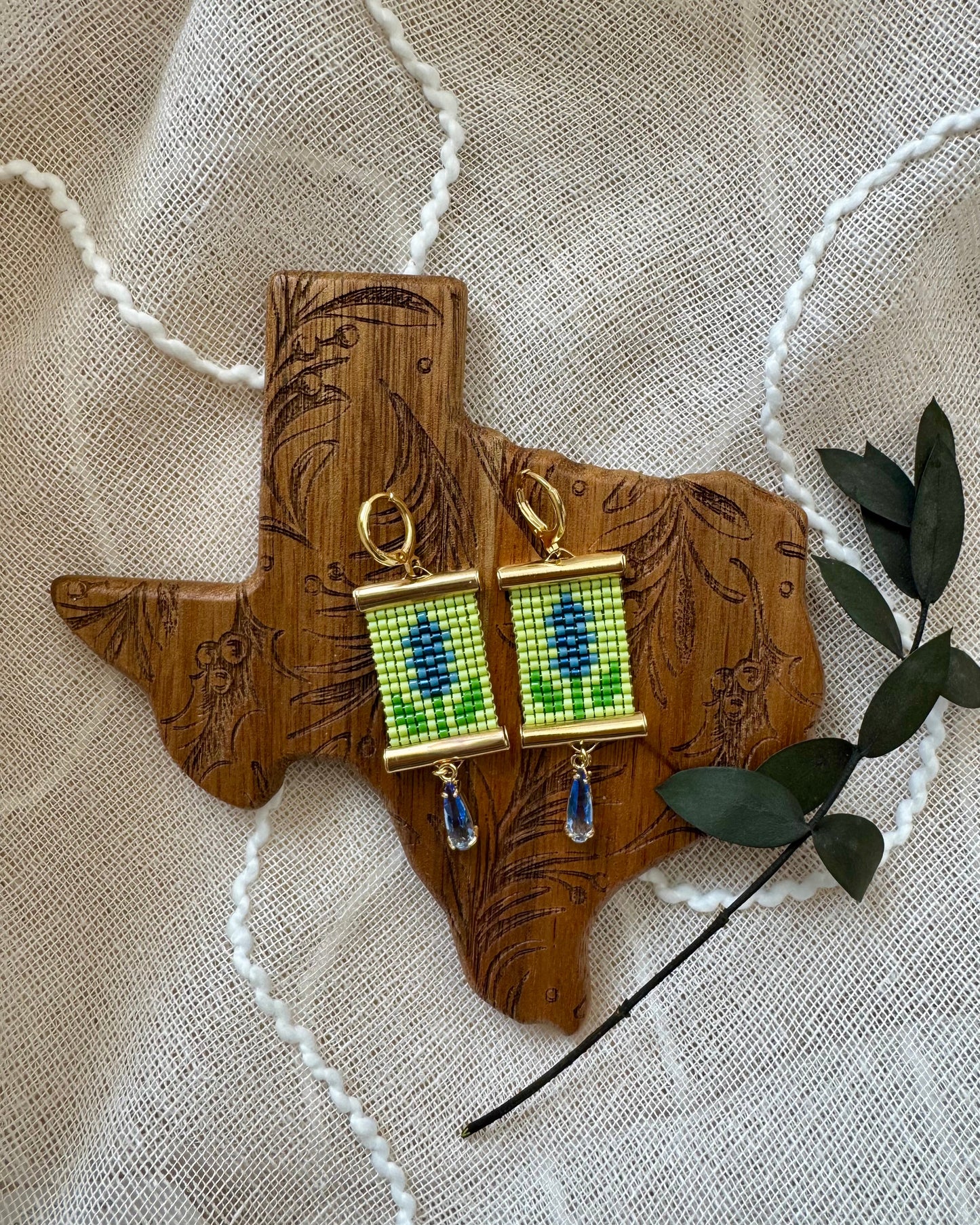 Bluebonnet Earrings in Green