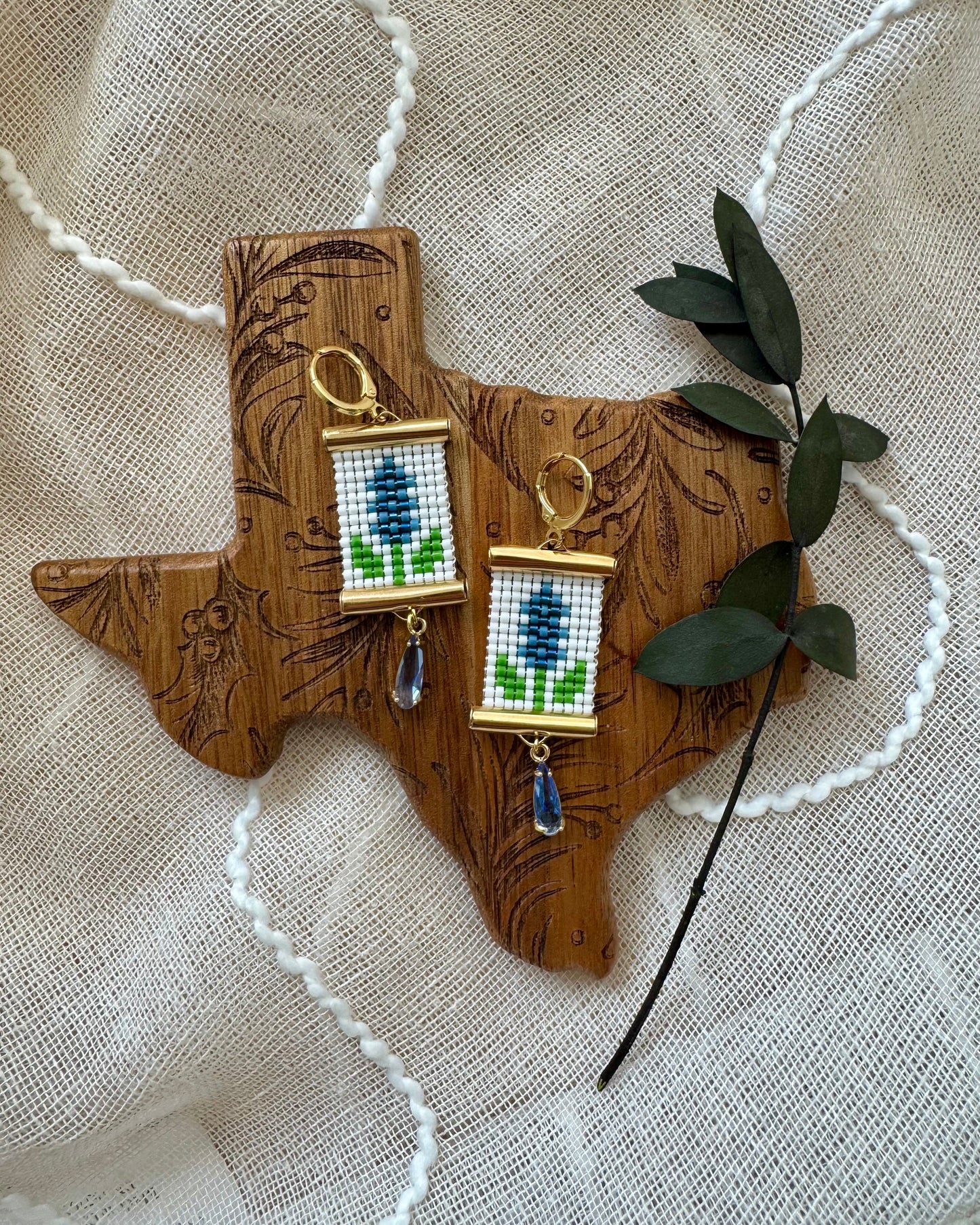 Bluebonnet Earrings in White