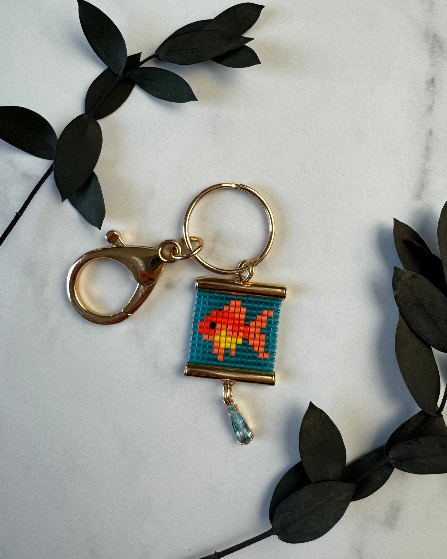 Plenty of Fish in the Sea Bag Charm in Blue