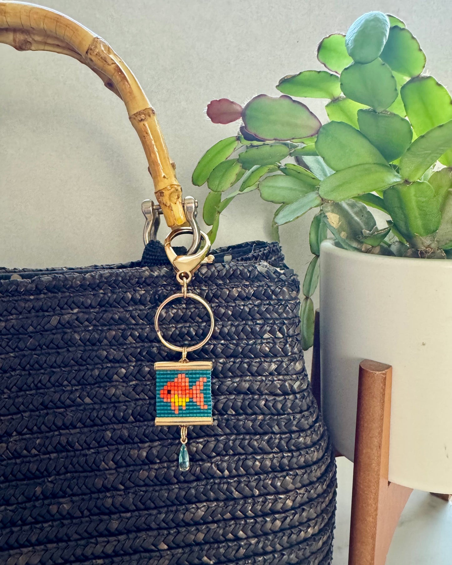 Plenty of Fish in the Sea Bag Charm in Blue
