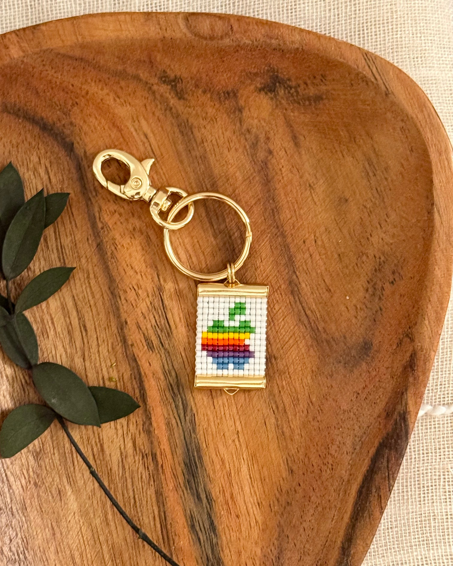 Rainbow Apple Bag Charm