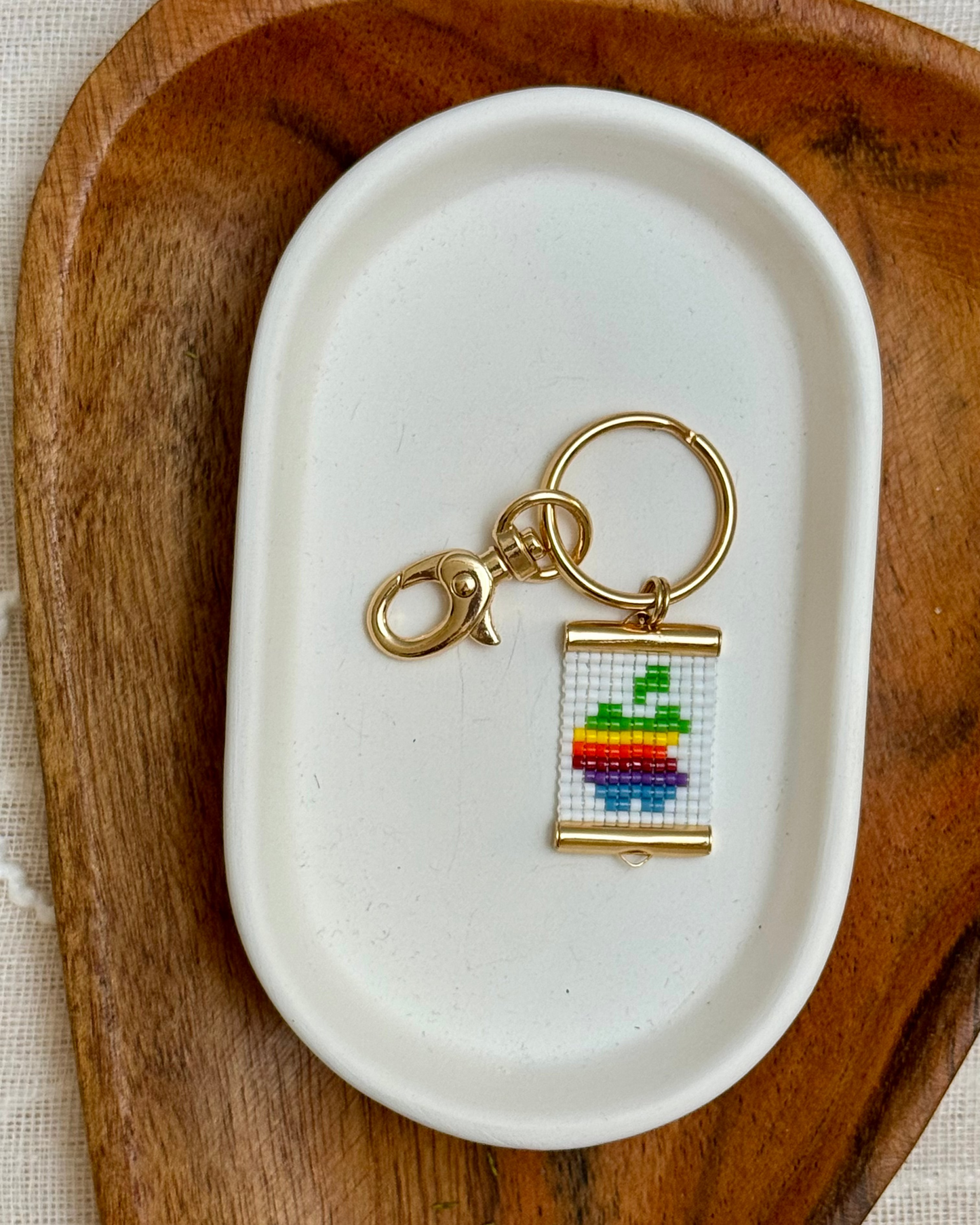 Rainbow Apple Bag Charm