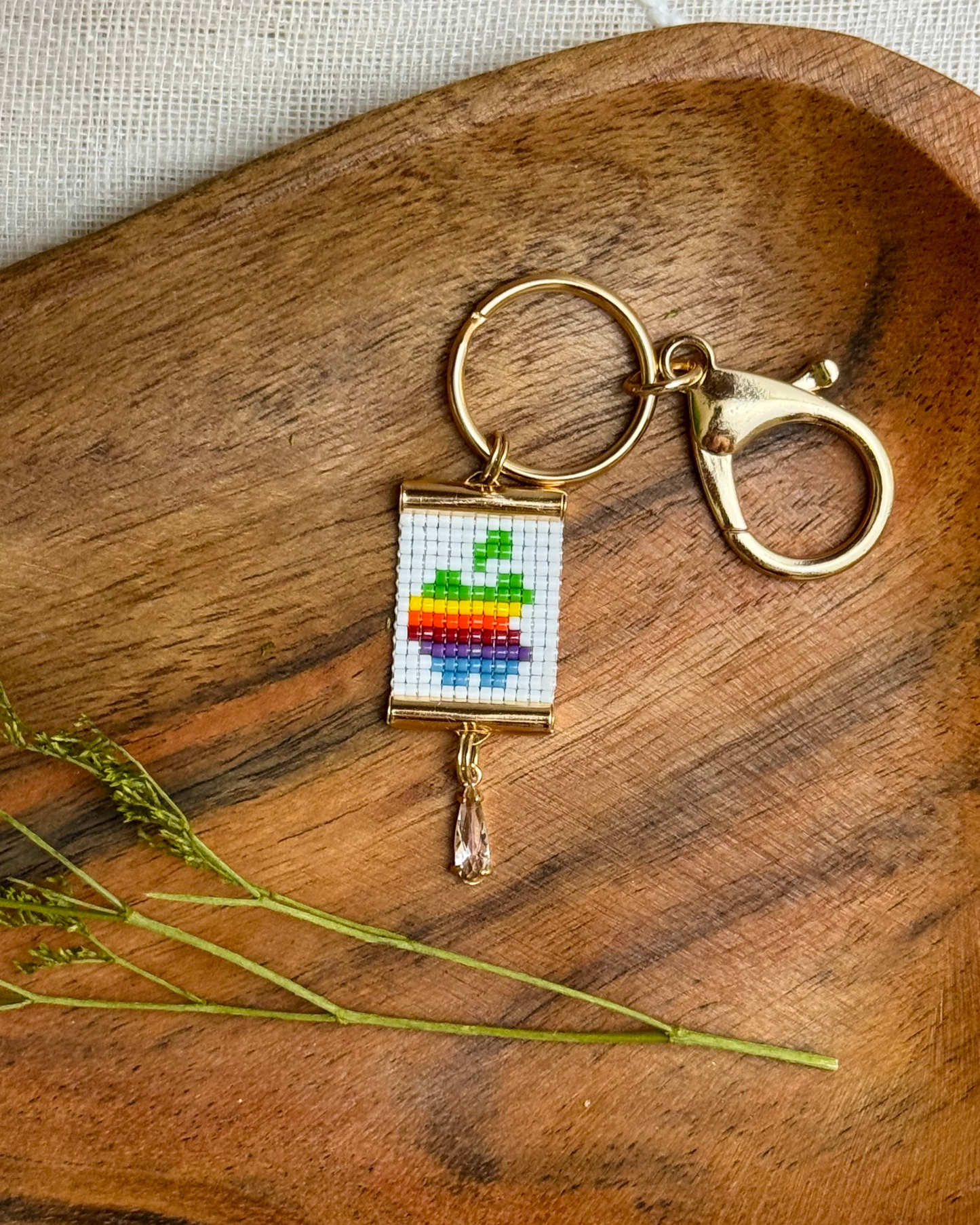Rainbow Apple Bag Charm