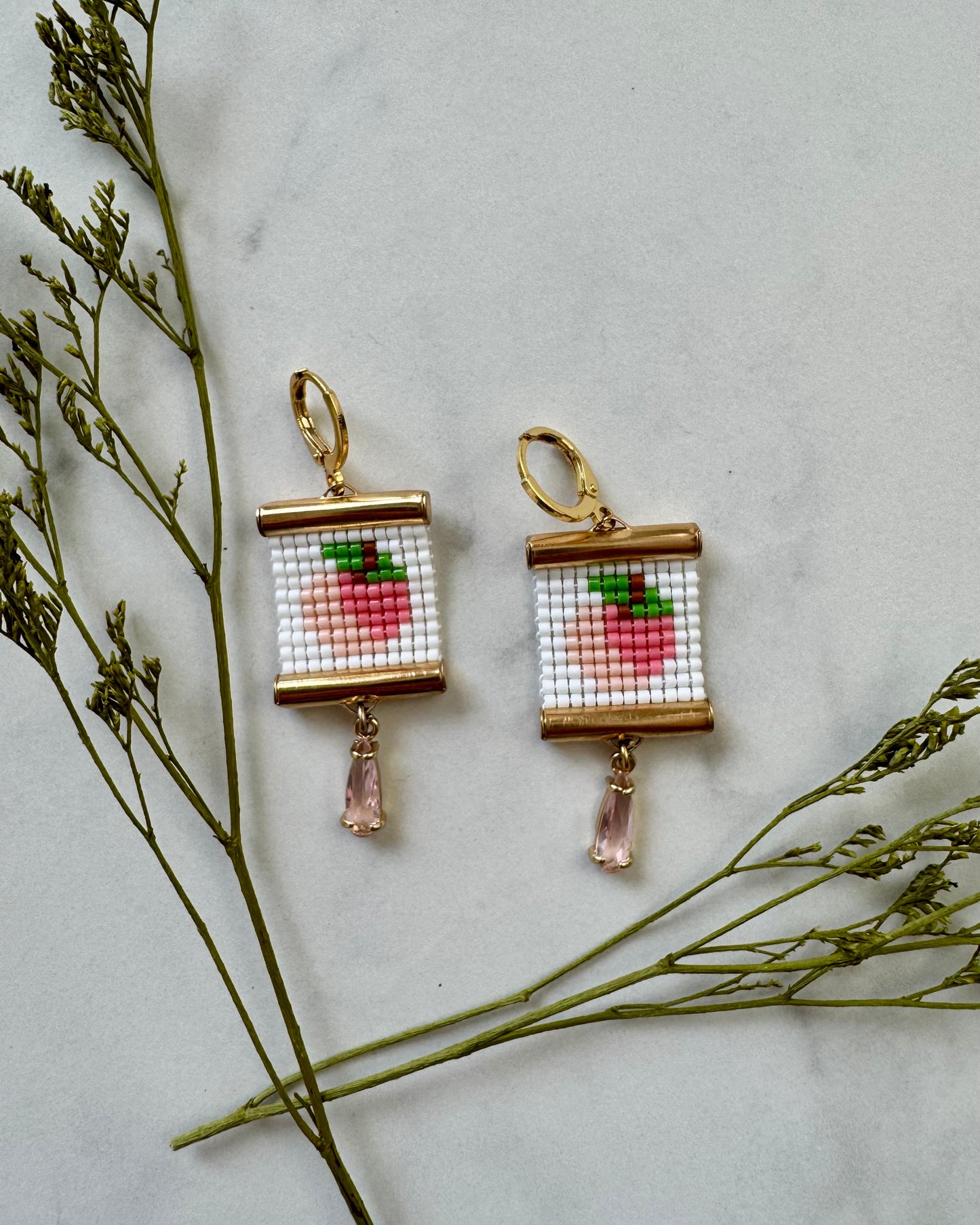 Pink Peaches Earrings