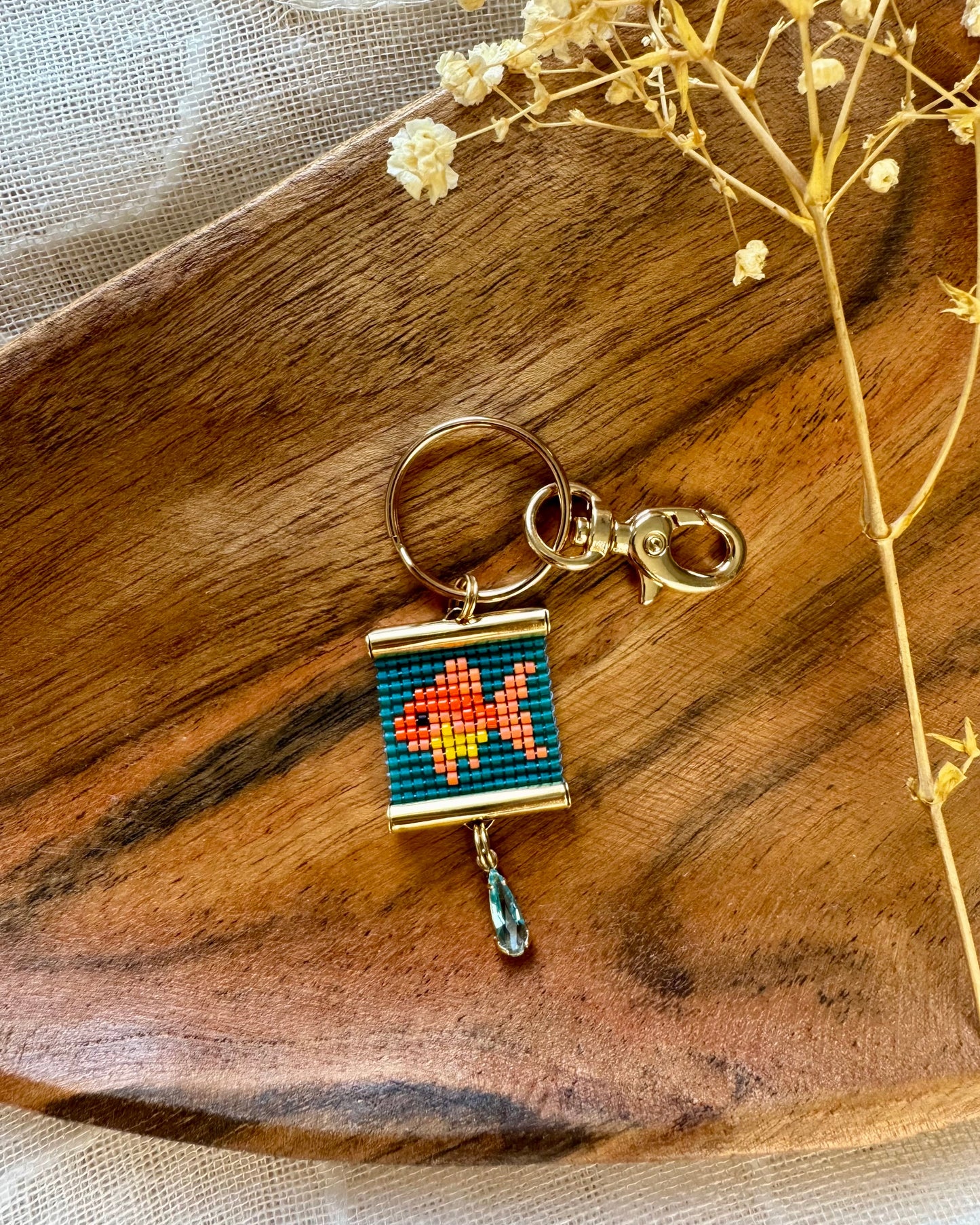 Plenty of Fish in the Sea Bag Charm in Blue