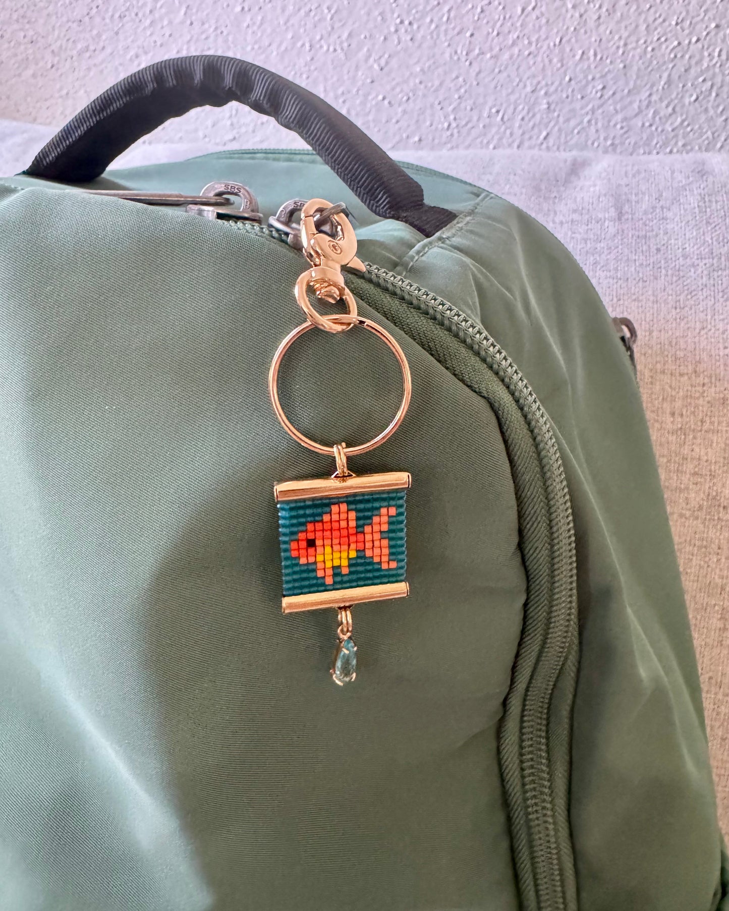 Plenty of Fish in the Sea Bag Charm in Blue