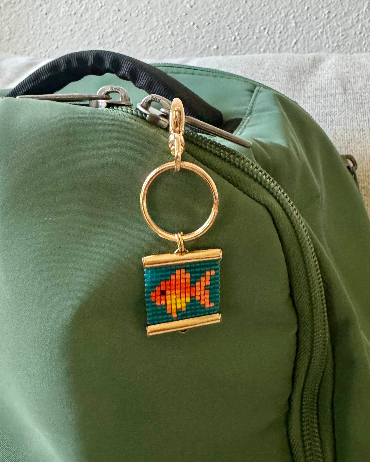 Plenty of Fish in the Sea Bag Charm in Blue