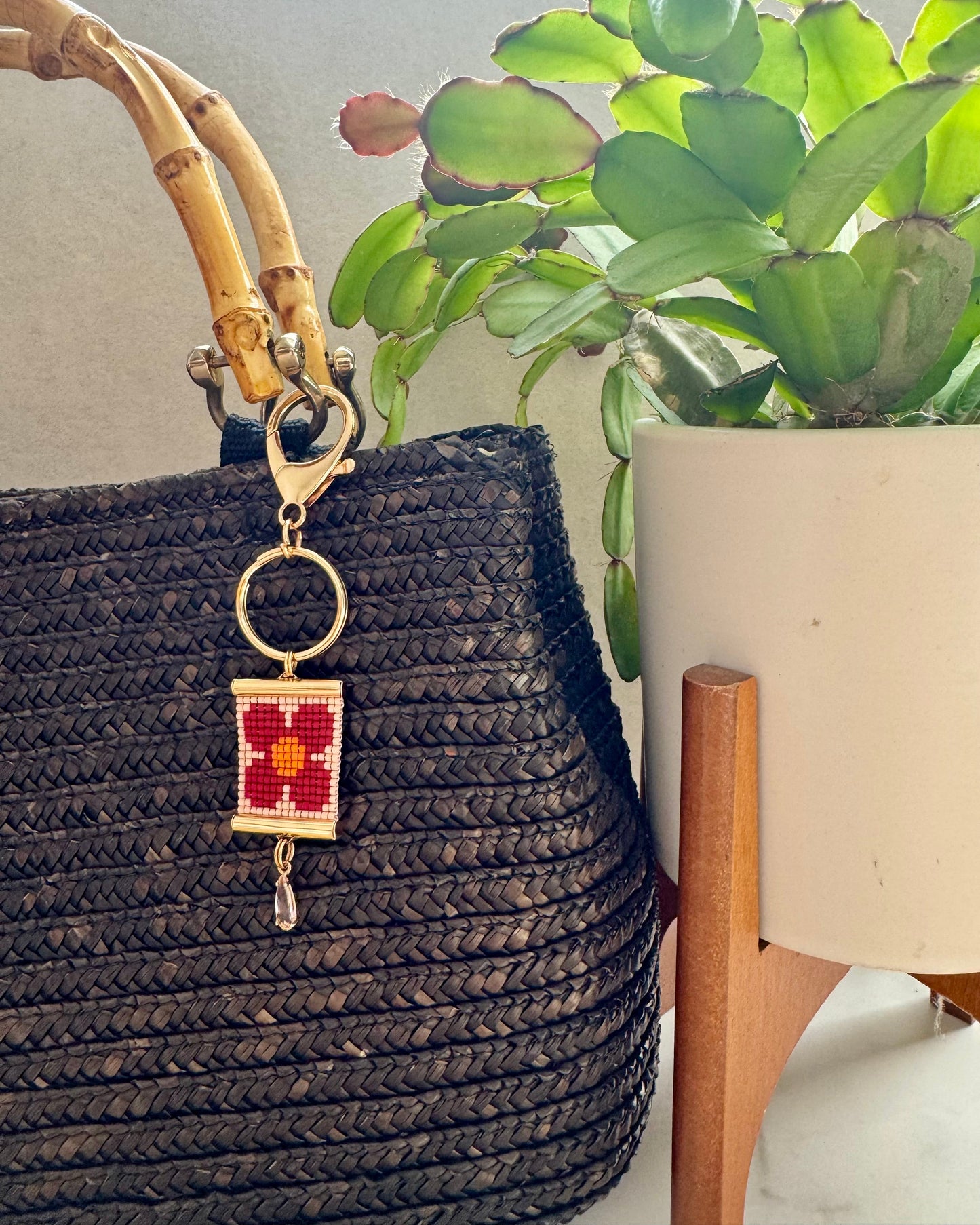 Groovy Flower Bag Charm