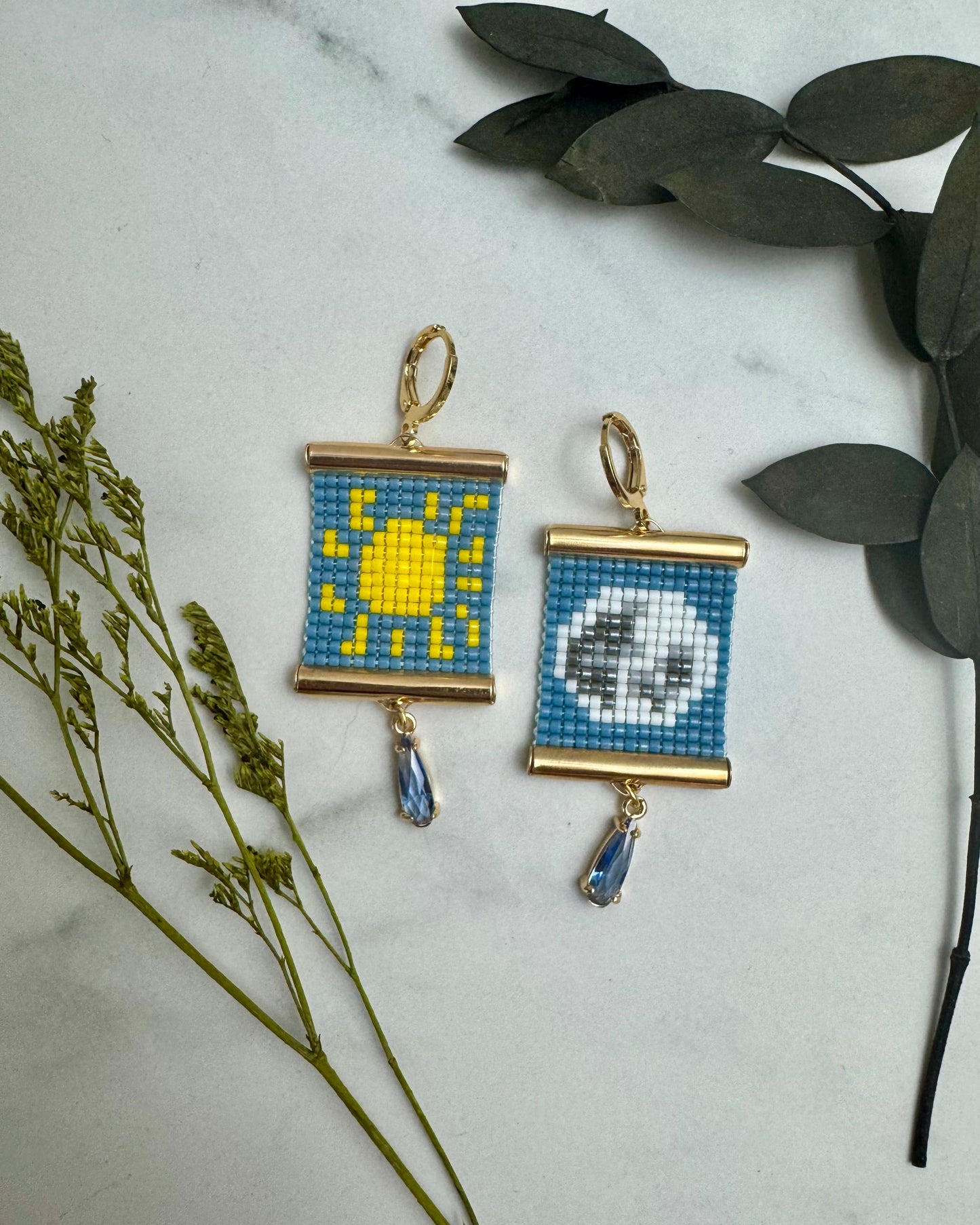Sun and Moon Earrings