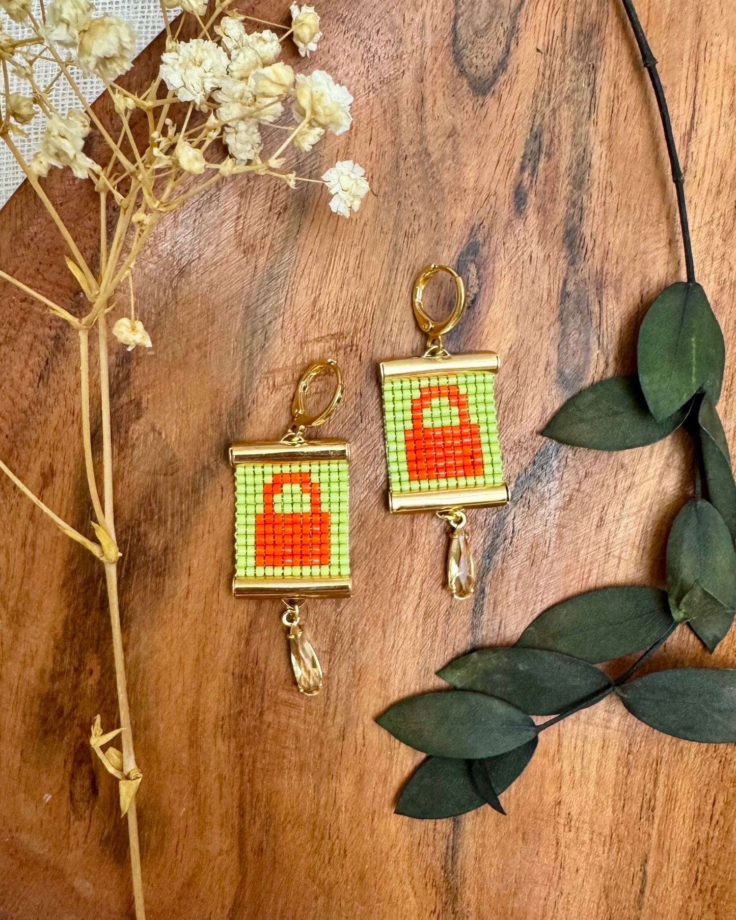Lock Earrings in Briefcase Mint Green