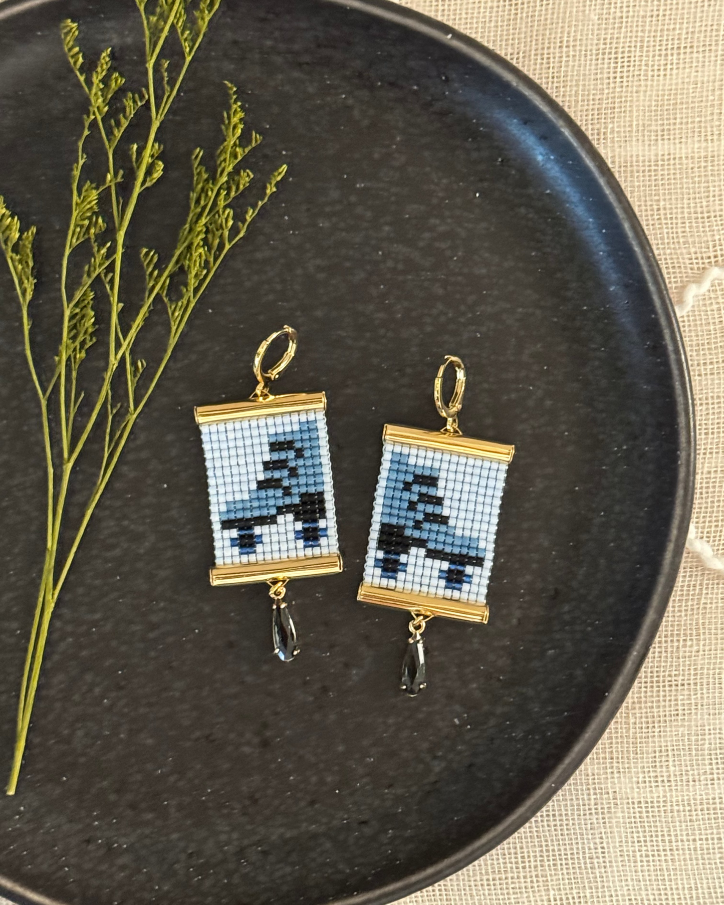Quad Skate Earrings in Blue