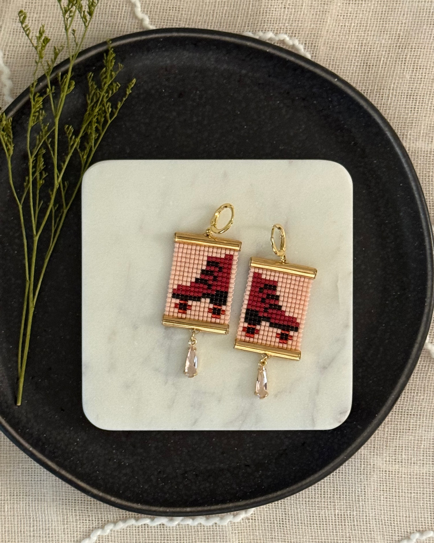 Quad Skate Earrings in Red