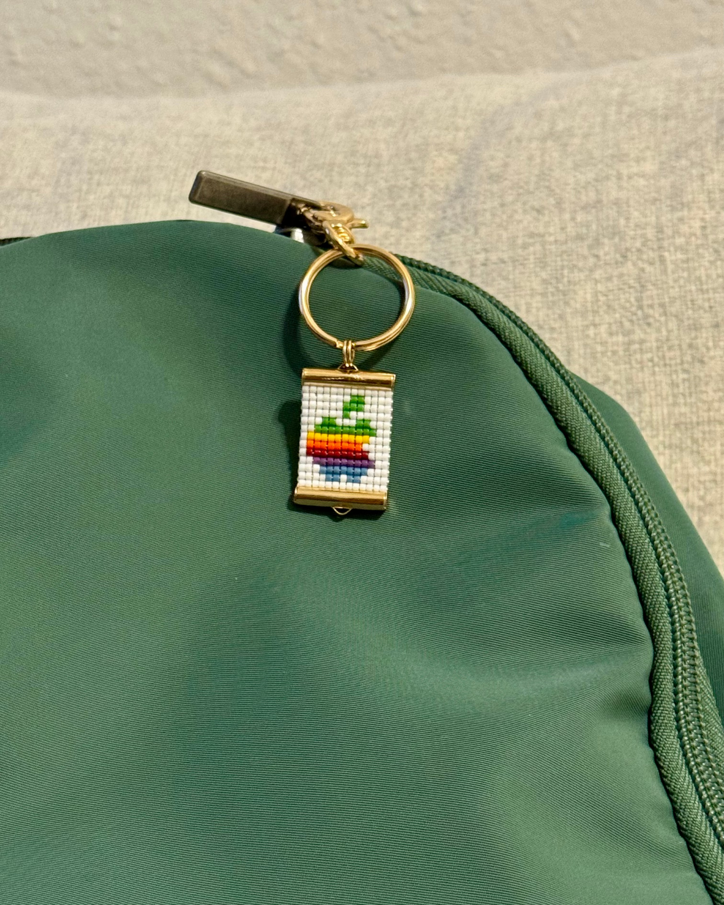 Rainbow Apple Bag Charm
