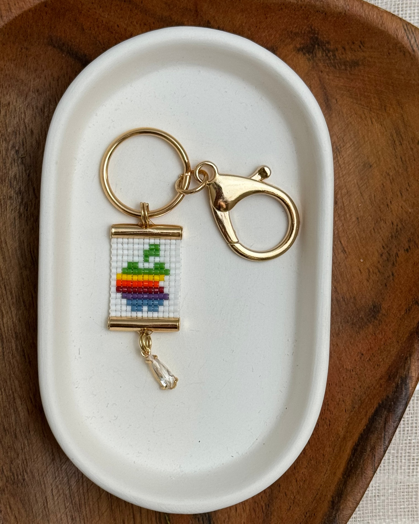 Rainbow Apple Bag Charm